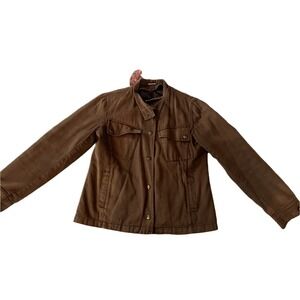 WEEKEND MaxMara Brown Quilted Lined Utility Jacket Women's Size 10 Snap Collar